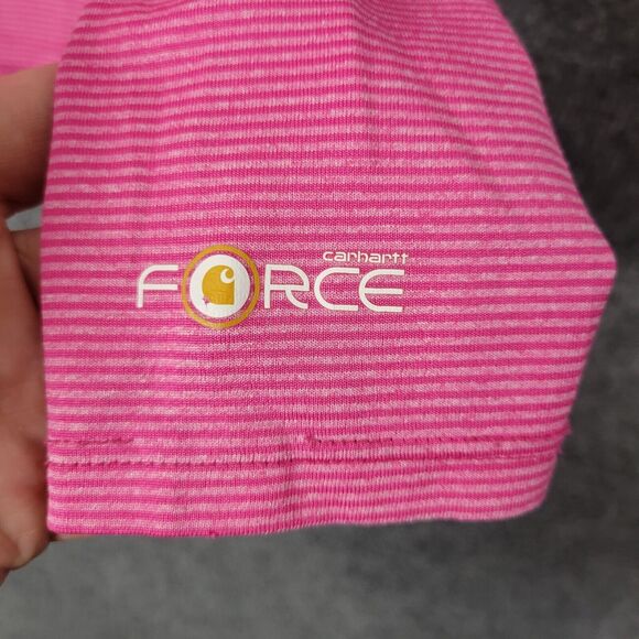 CARHARTT Force Girls Pink Long Sleeve Hooded Performance Thumbhole Top SIZE XS 7 - Picture 6 of 12